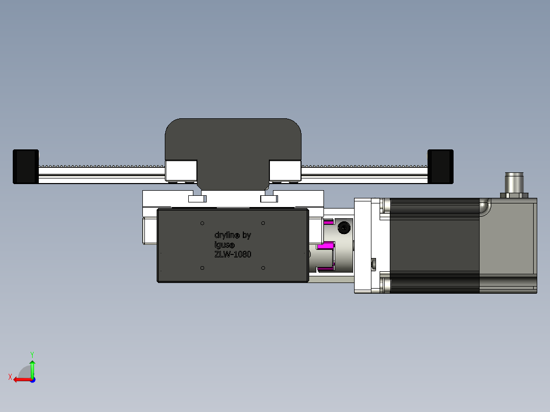 DLE-LG-0001 XY轴直线导轨3D图纸 STP格式后视图