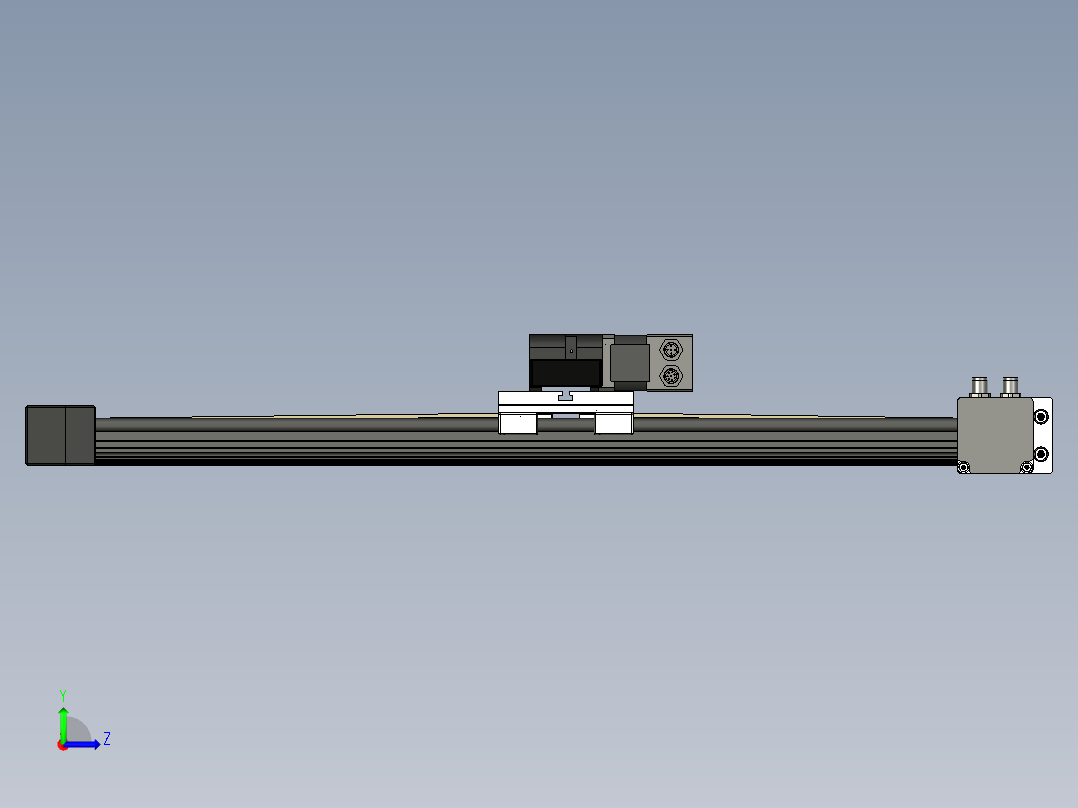DLE-LG-0001 XY轴直线导轨3D图纸 STP格式左视图