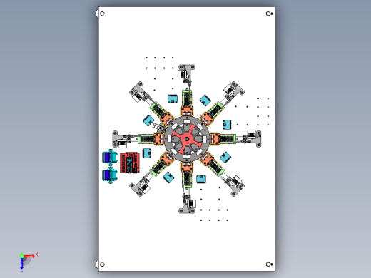 电磁电动机结构3D图纸 Solidworks设计俯视缩略图