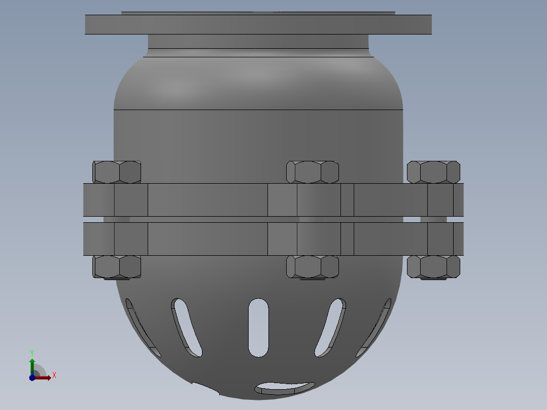 法兰底阀-304 DN50-DN500前视图