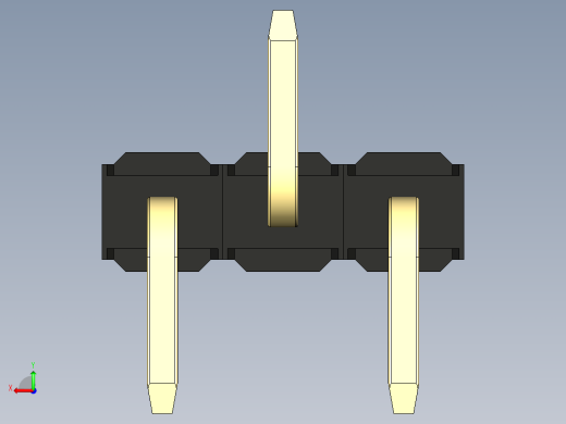 彩色公排针 100mil 2.54mm 系列-DS1022_black_03p_100mil_Type_SMT_R2_rev1.0后视缩略图