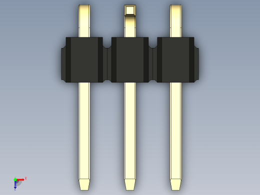 彩色公排针 100mil 2.54mm 系列-DS1022_black_03p_100mil_Type_SMT_R2_rev1.0俯视缩略图