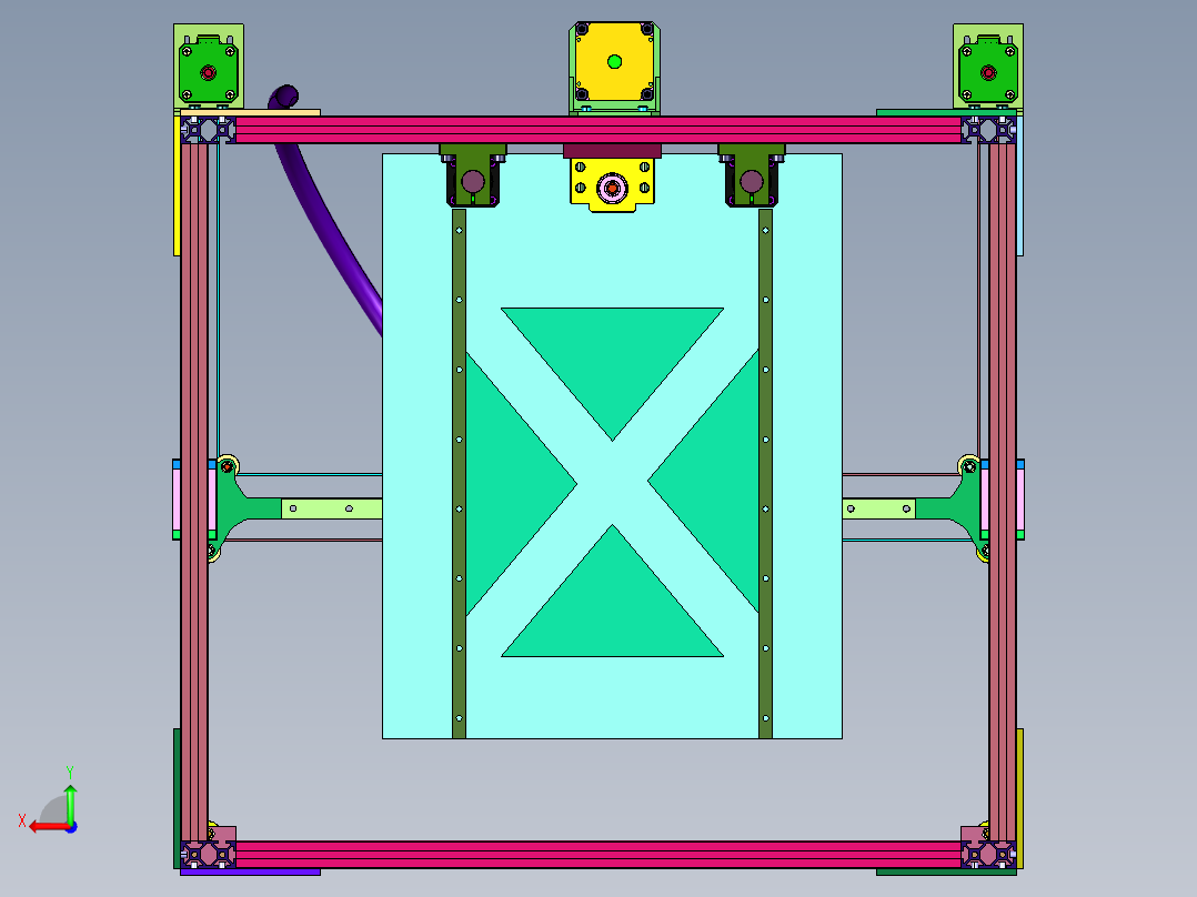 高精度coreXY结构双色3D打印机后视图