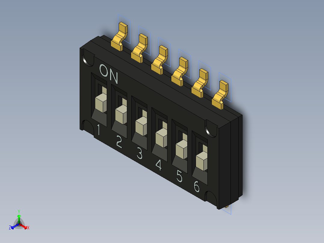 开关继电器保护 SM-DIP-DHN-06F正等轴测图
