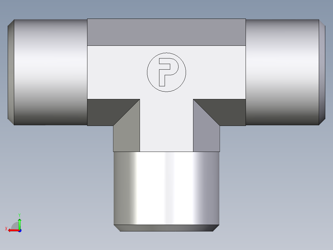 卡套式工业通用硬管接头EO_Union_tee_T08SCFX后视图