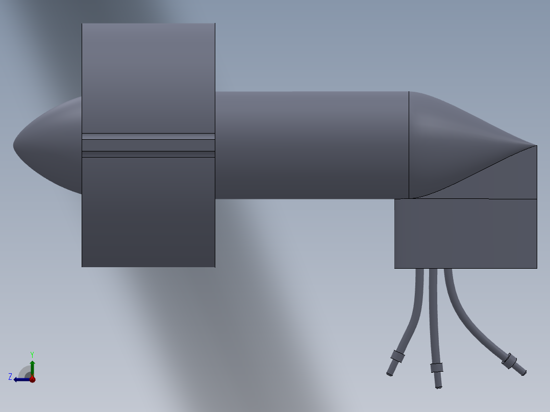 DN90管道风机右视图