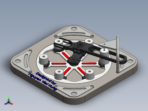 槽轮间歇转盘机构正等轴测缩略图