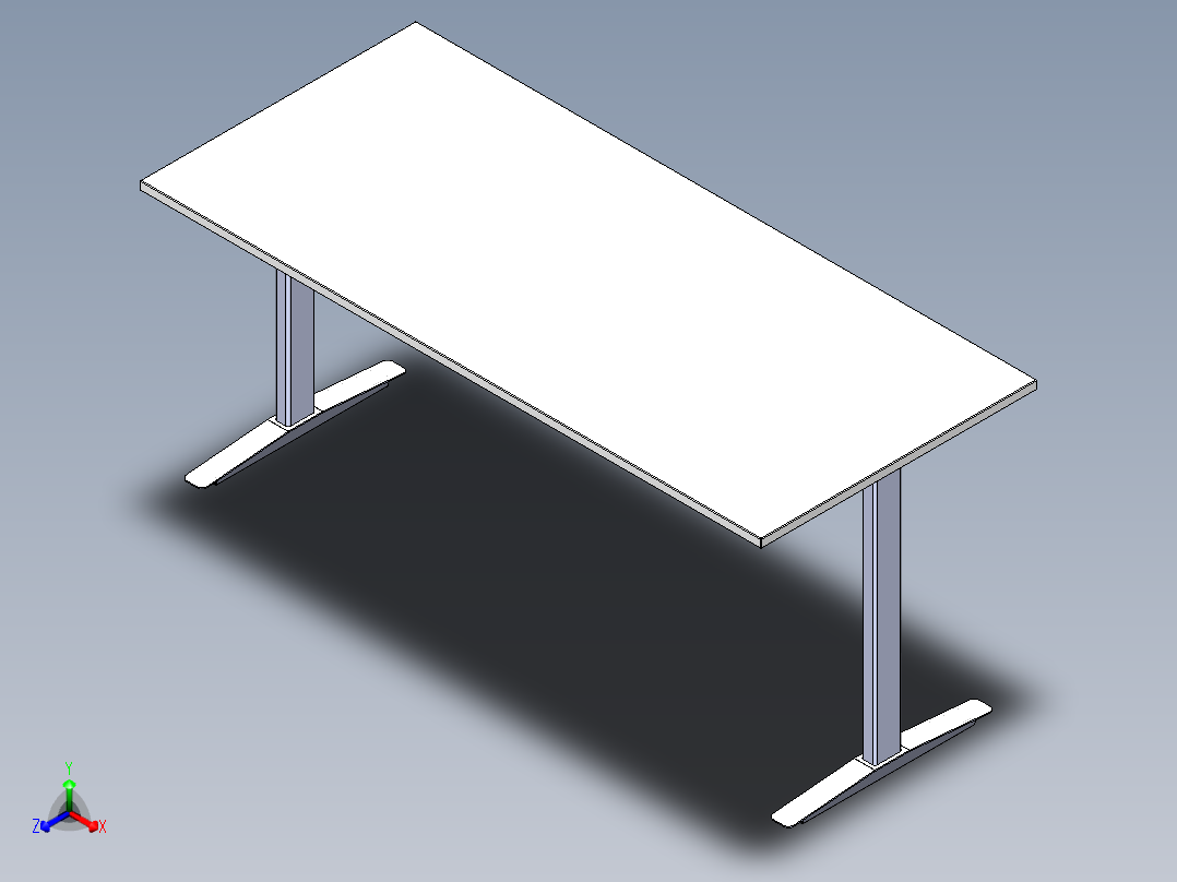 办公桌2正等轴测图