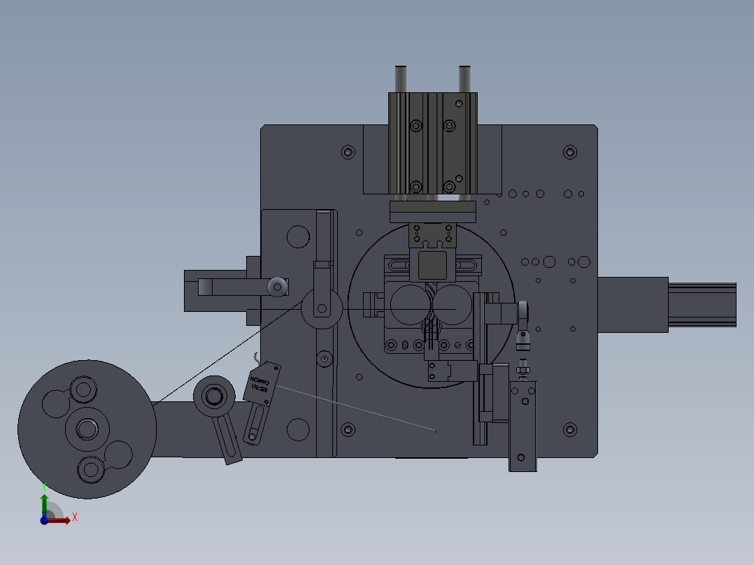 双工位卷纸机构前视图