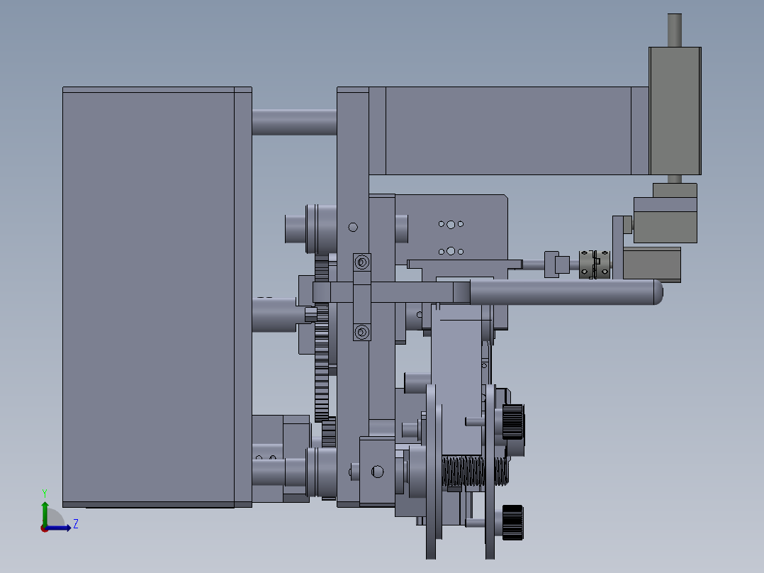 双工位卷纸机构左视图