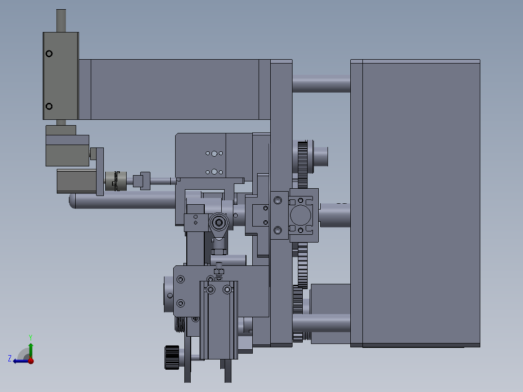 双工位卷纸机构右视图