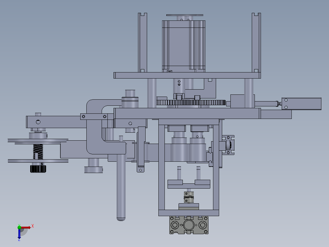 双工位卷纸机构俯视图
