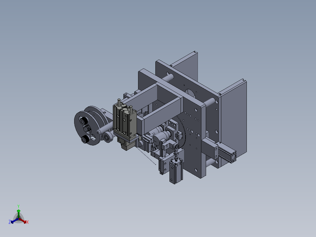 双工位卷纸机构正等轴测图