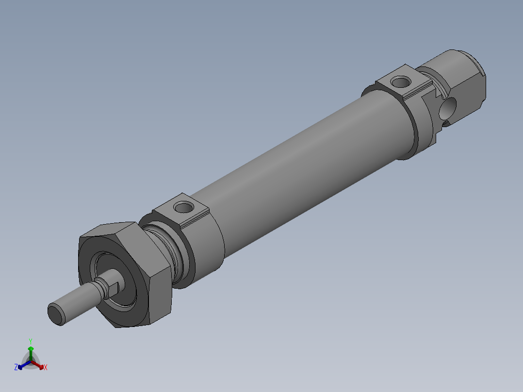 笔形气缸~DSNU-16-30-P-A~FESTO正等轴测图