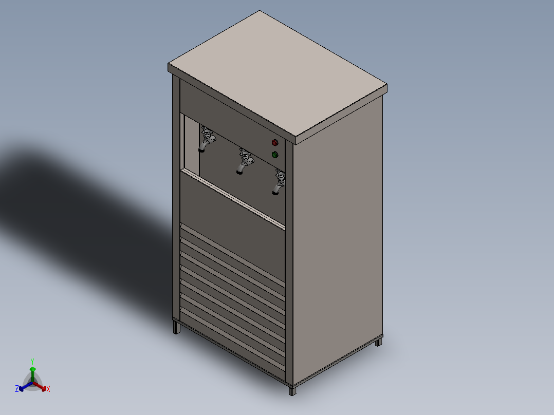 饮水机热水器正等轴测图