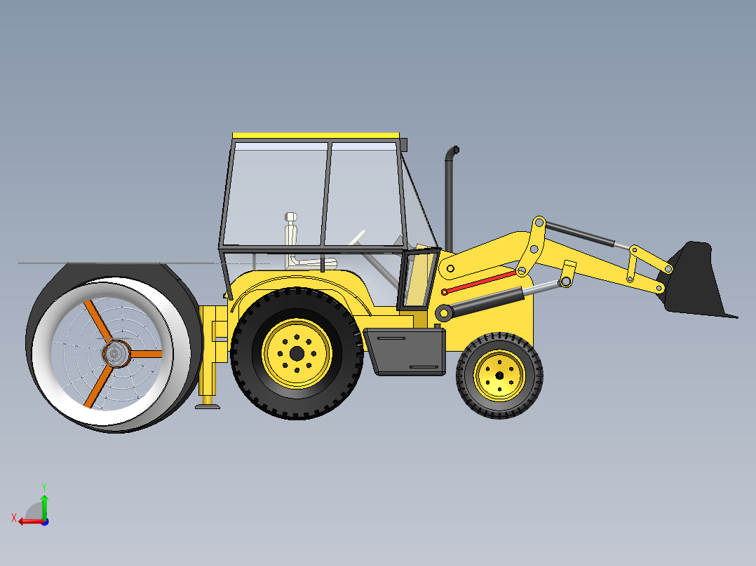 挖掘机、推土机(11)后视图