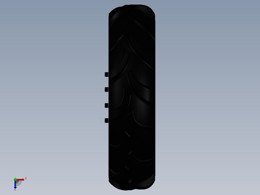 高负载能力农用机械轮胎组装俯视图