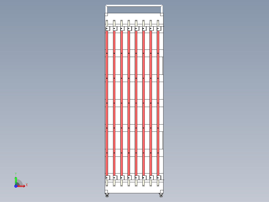 铜排物料周转工装车前视图