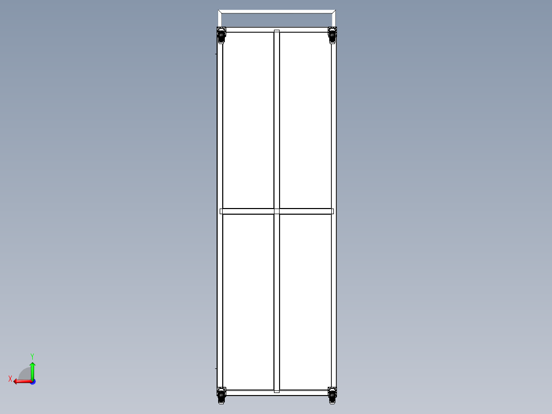 铜排物料周转工装车后视图
