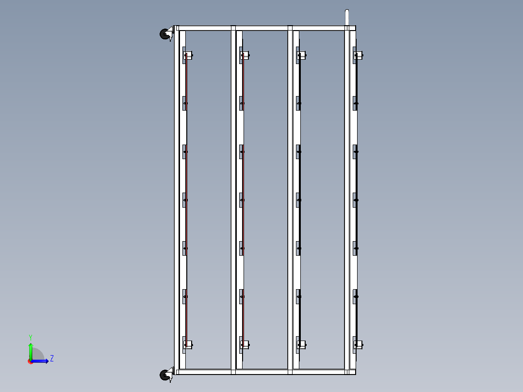 铜排物料周转工装车左视图