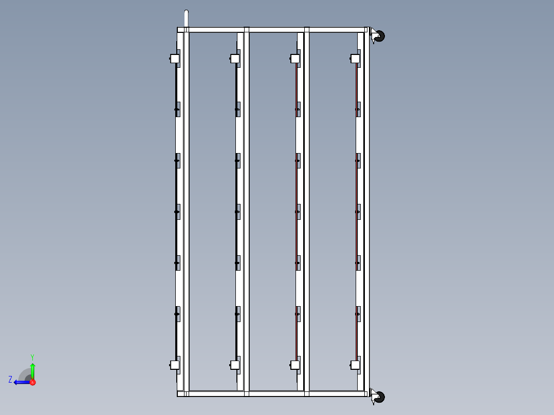 铜排物料周转工装车右视图