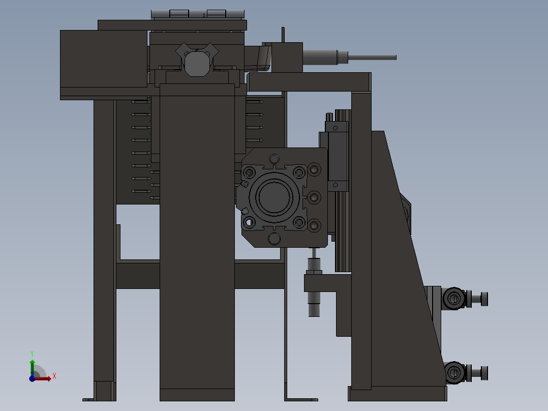 步进拨叉供料机构前视图