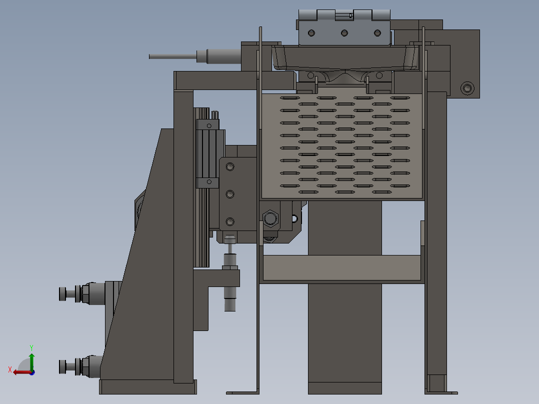步进拨叉供料机构后视图