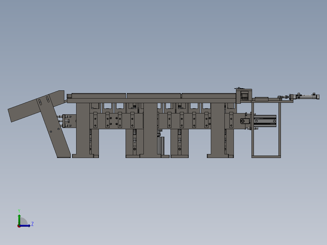 步进拨叉供料机构左视图