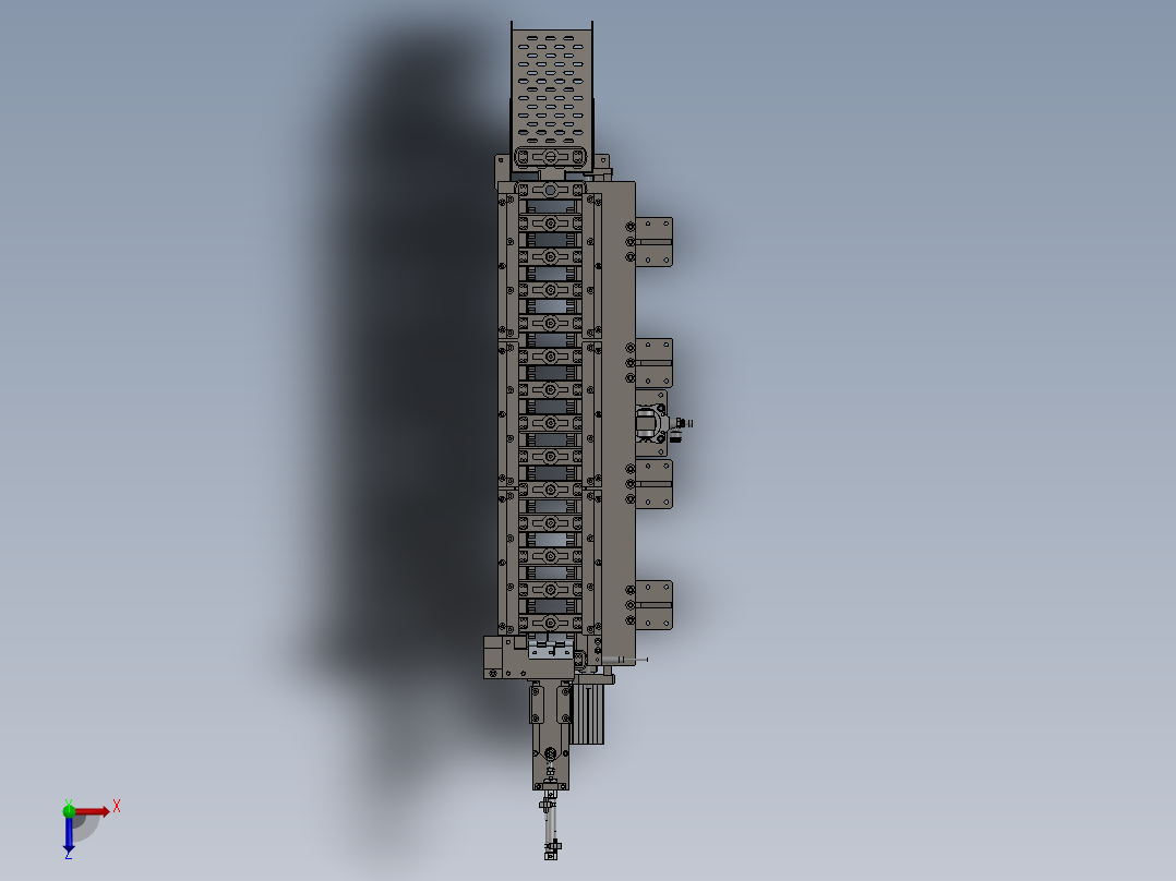步进拨叉供料机构俯视图