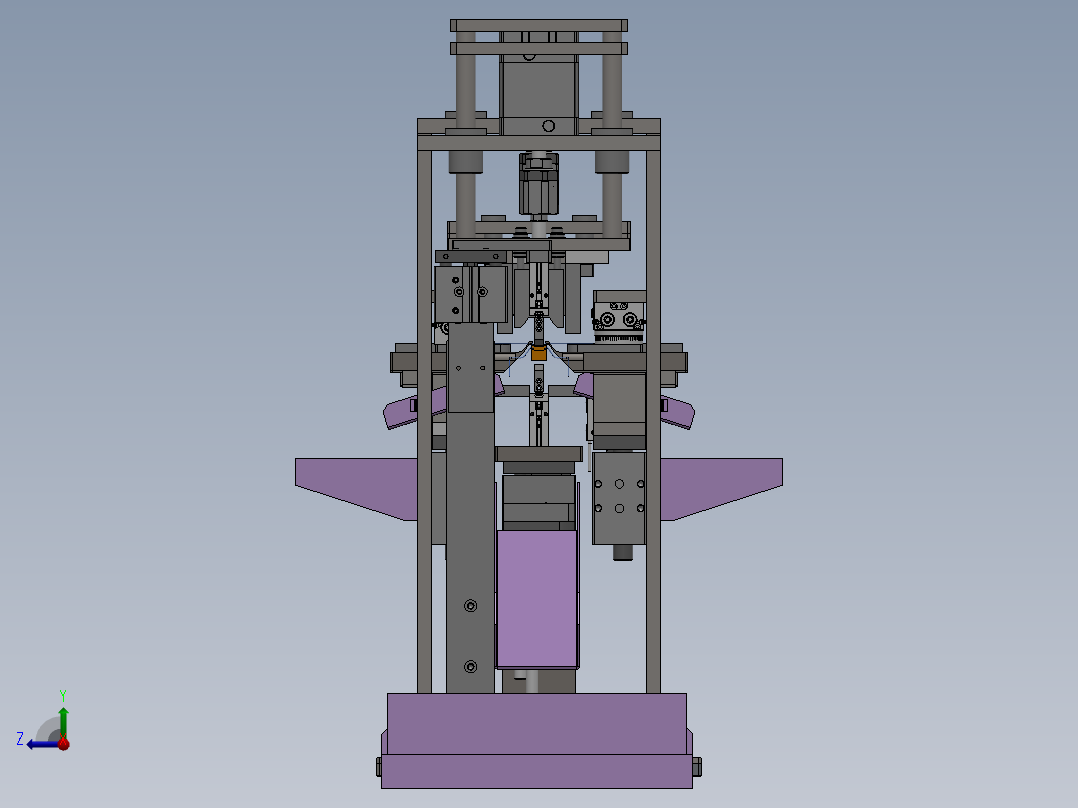 电容剪脚折弯机构右视图