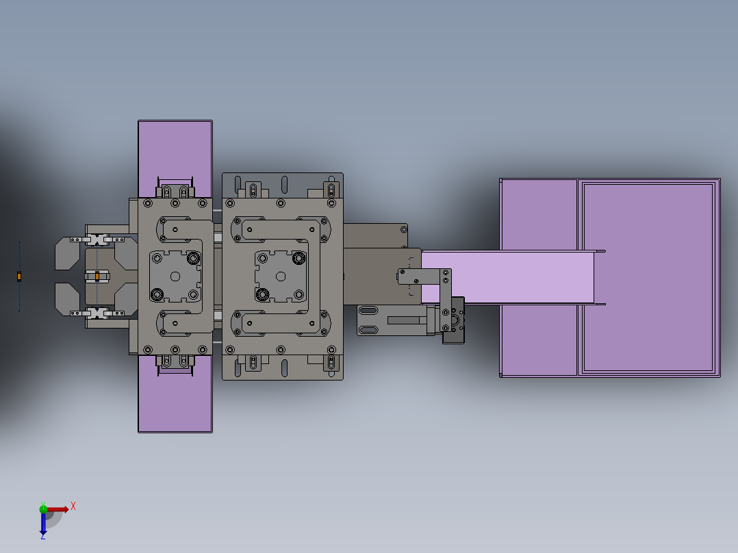 电容剪脚折弯机构俯视图