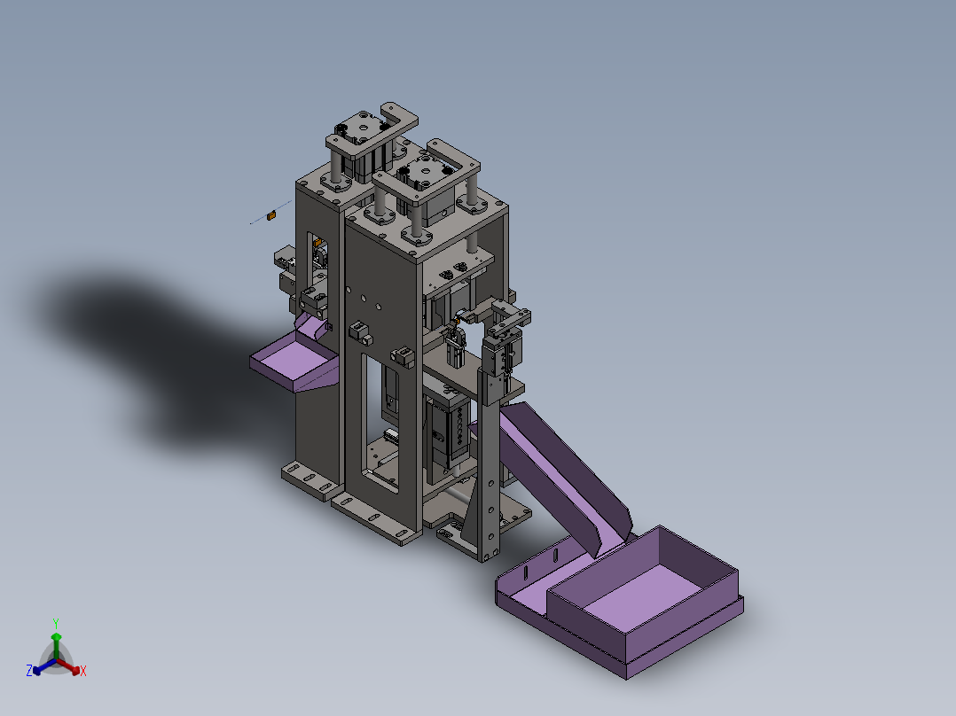 电容剪脚折弯机构正等轴测图