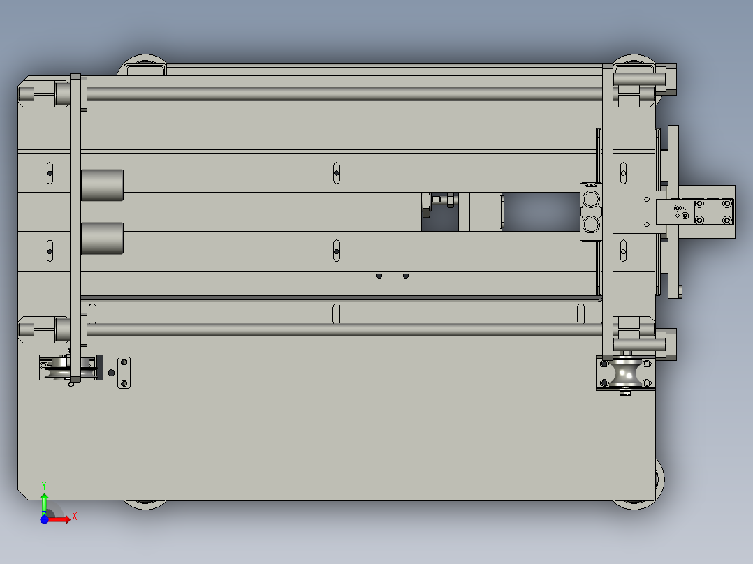 排序梳齿运输机前视图