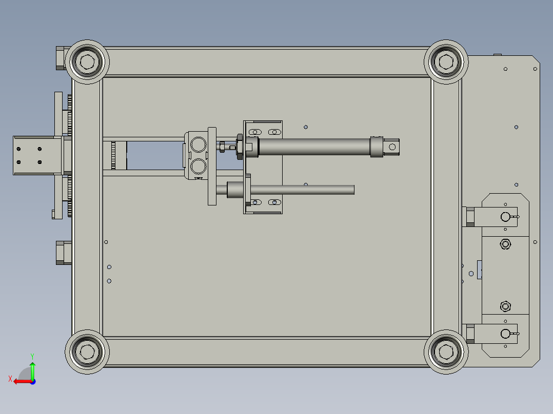 排序梳齿运输机后视图
