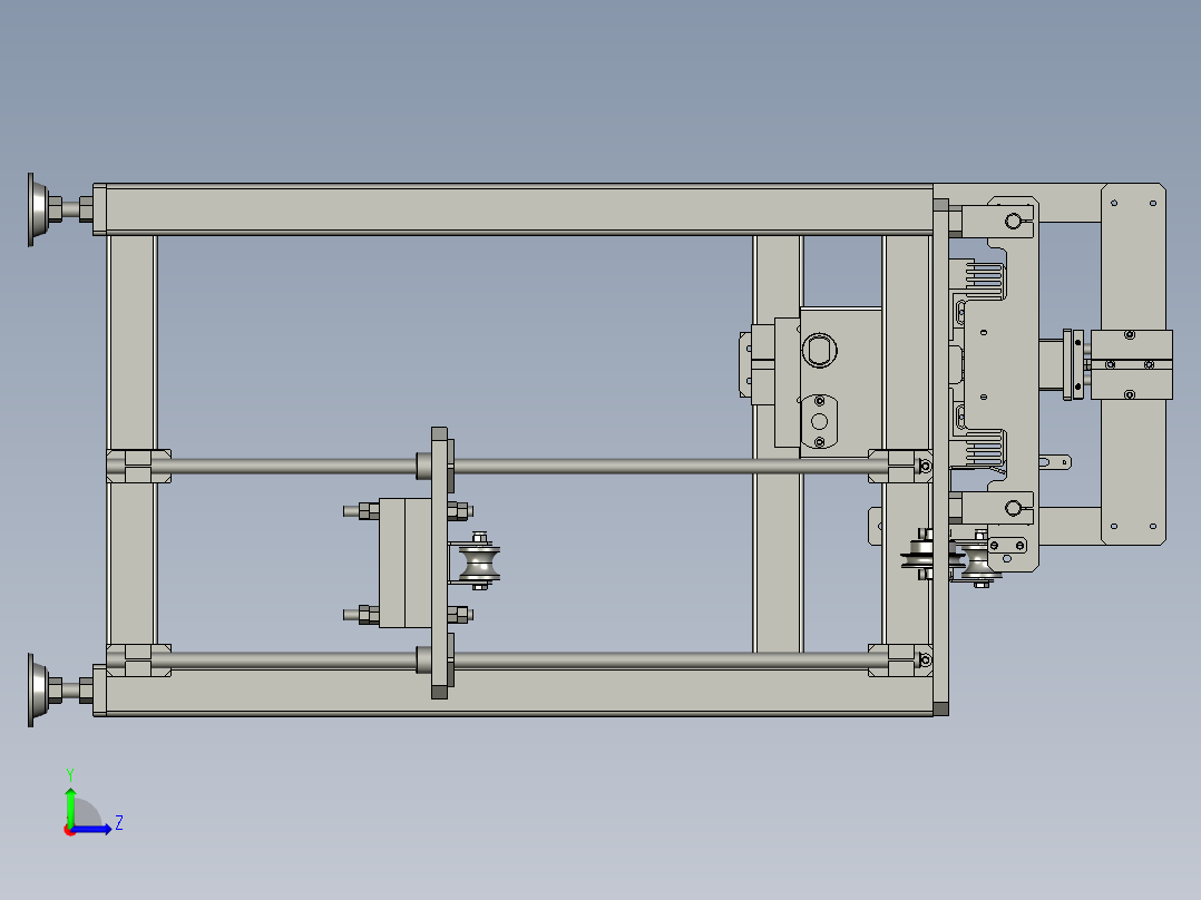 排序梳齿运输机左视图