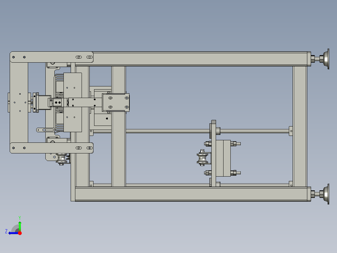 排序梳齿运输机右视图