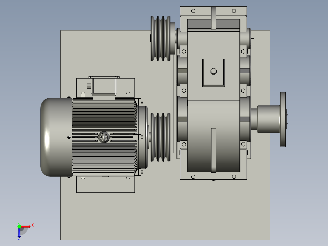 PZ3-MZ03-01A-00电机减速机总成A型俯视图