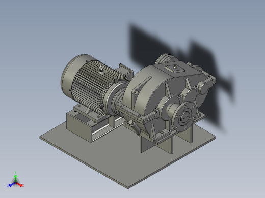 PZ3-MZ03-01A-00电机减速机总成A型正等轴测缩略图