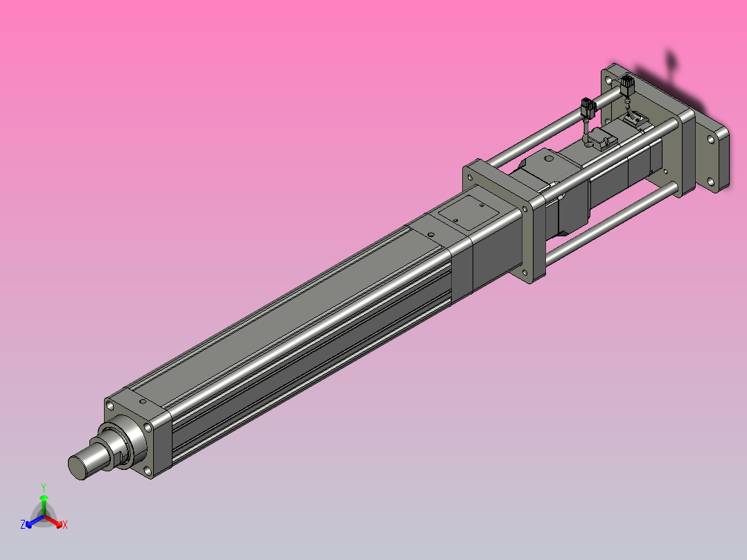 轻载电动缸TPA-ESR80-2510C-L400-M-FB-W-P75-JX-C3正等轴测图