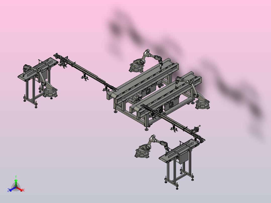 大型光伏面板自动化生产线主视图
