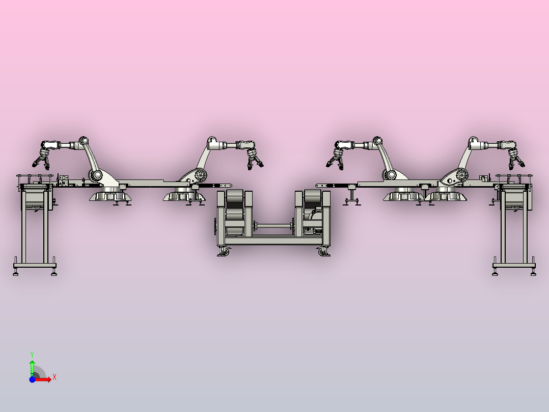 大型光伏面板自动化生产线前视图