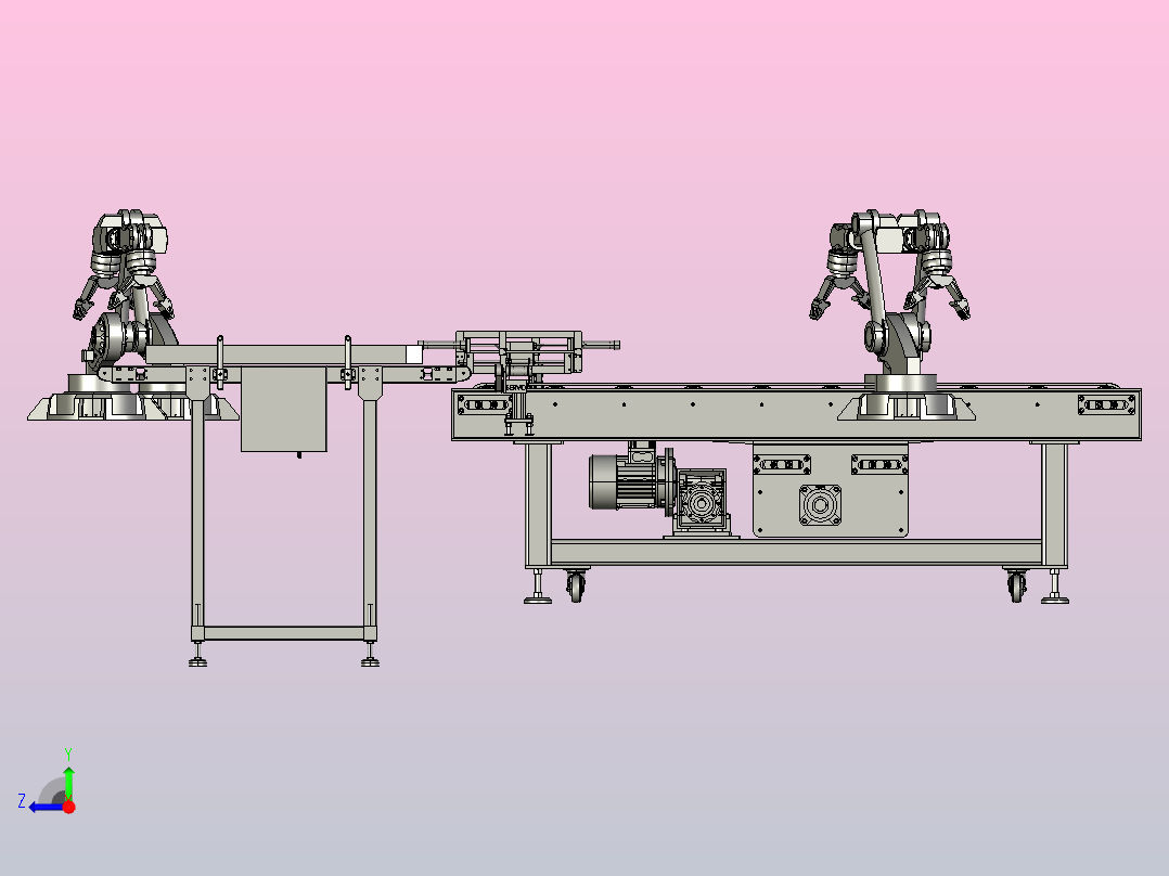 大型光伏面板自动化生产线右视图