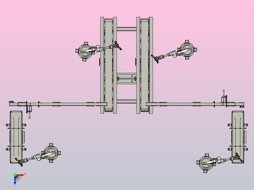 大型光伏面板自动化生产线俯视图