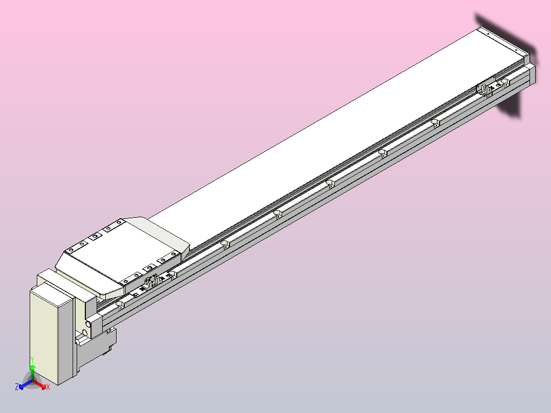 滚珠丝杠直线轴内置导轨TPA-GCR-170-2510C-L950-MP-M75-N3正等轴测图