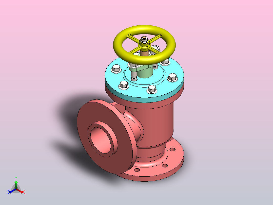 进料止回阀正等轴测图