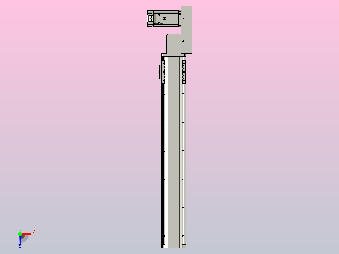 皮带直线轴半封闭可选导轨TPA-HNB-85D-90-L500-ML-Y-P20-N3俯视图