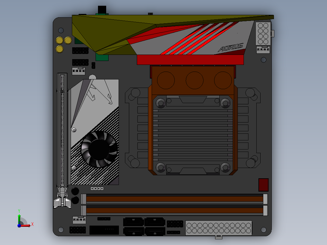 X570主板模型前视图