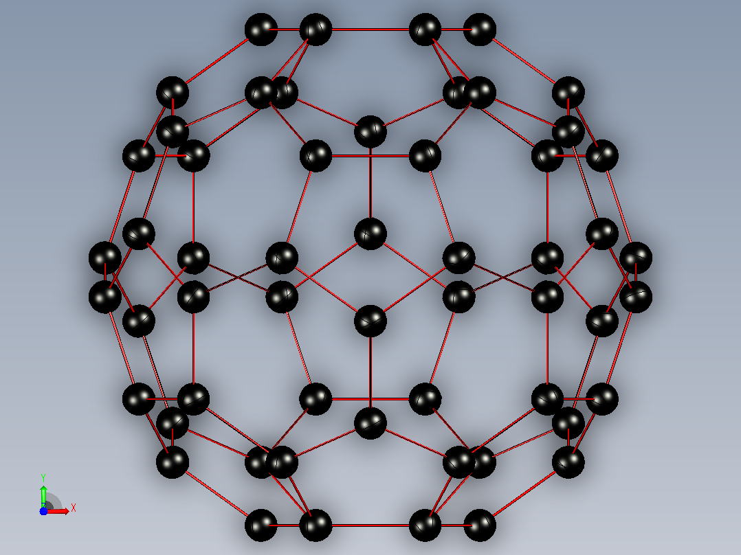 布基球- C60分子前视图