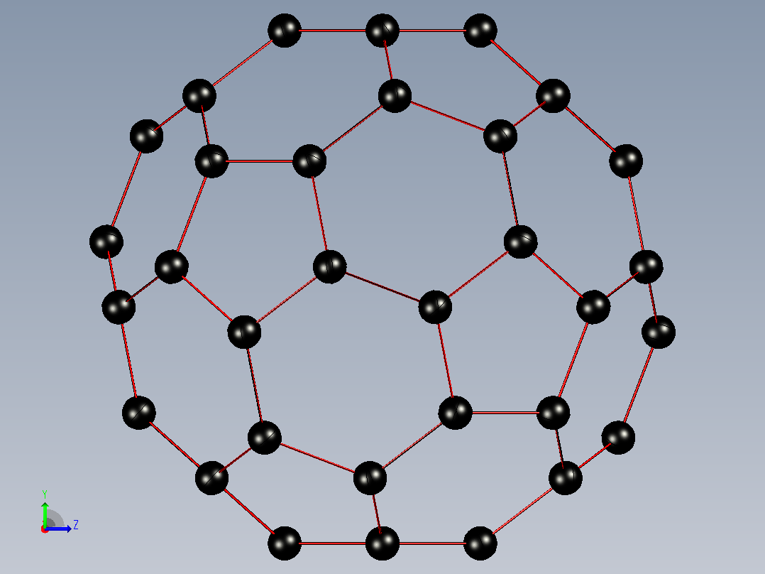 布基球- C60分子左视图