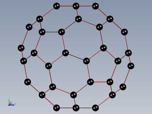 布基球- C60分子左视缩略图